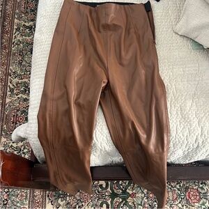 NWT BLOGGER FAVORITE Zara Brown Faux Leather Pants Small